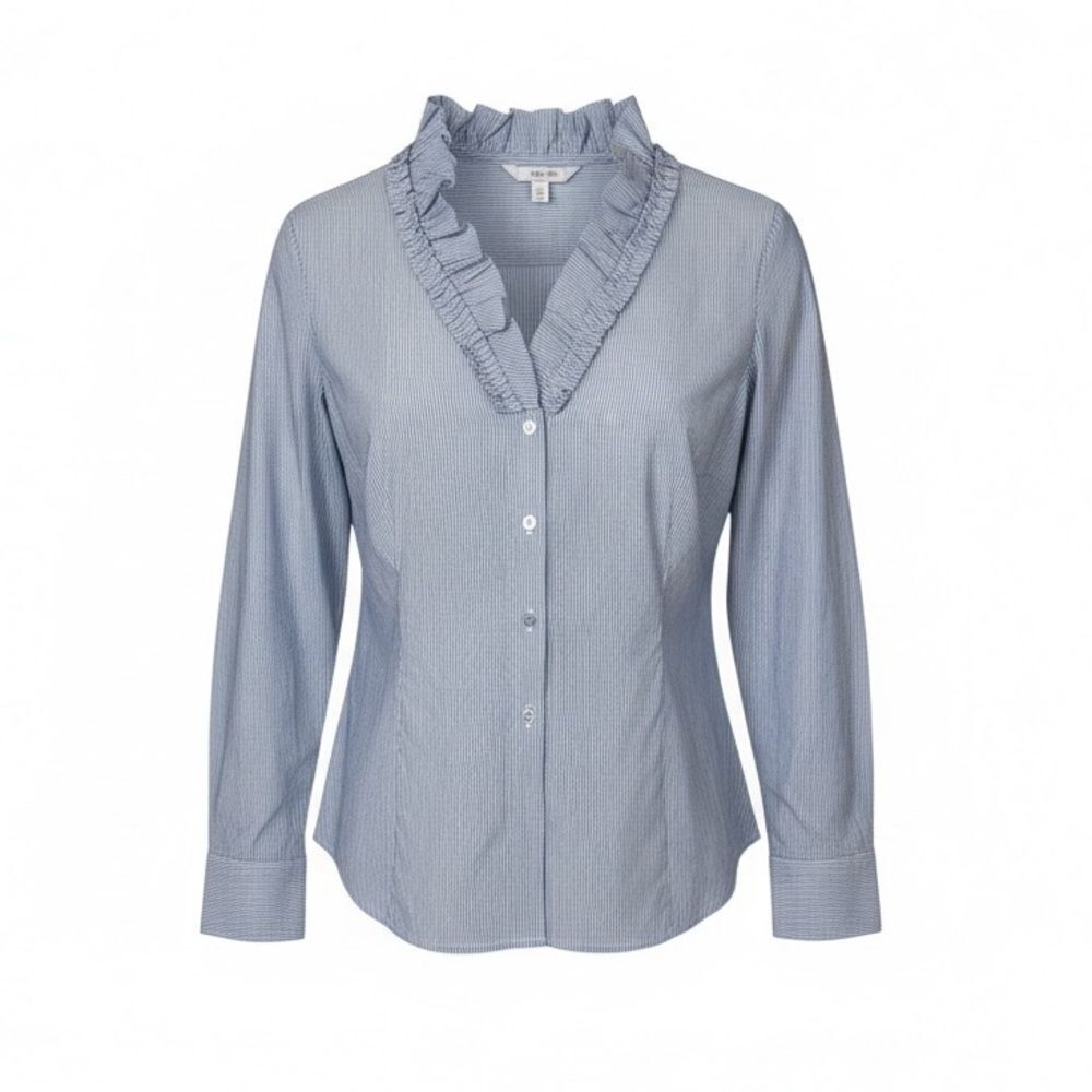 Zoe D. Cotton Blend Button Down Shirt